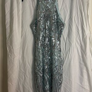 Elegant Sequin Dress in Silver